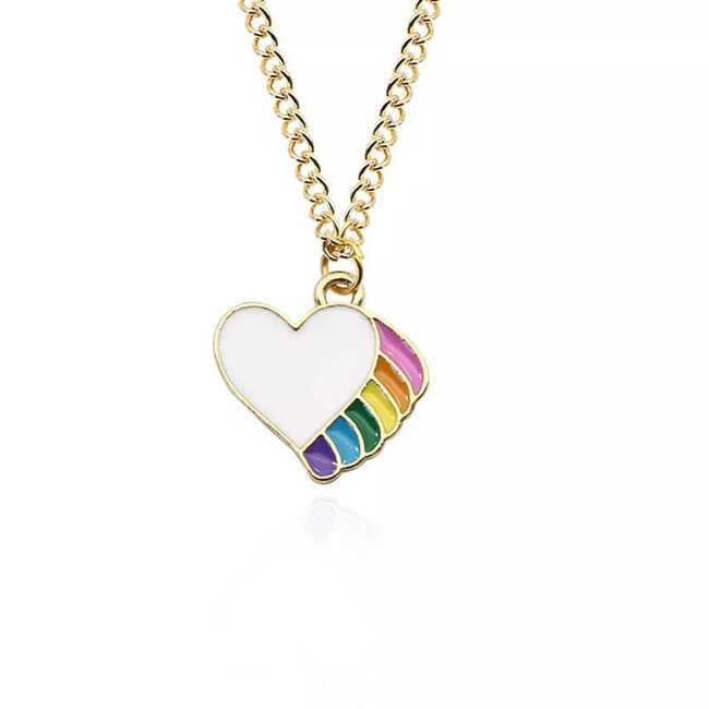 COLLAR ALAS DE CORAZON ARCOIRIS