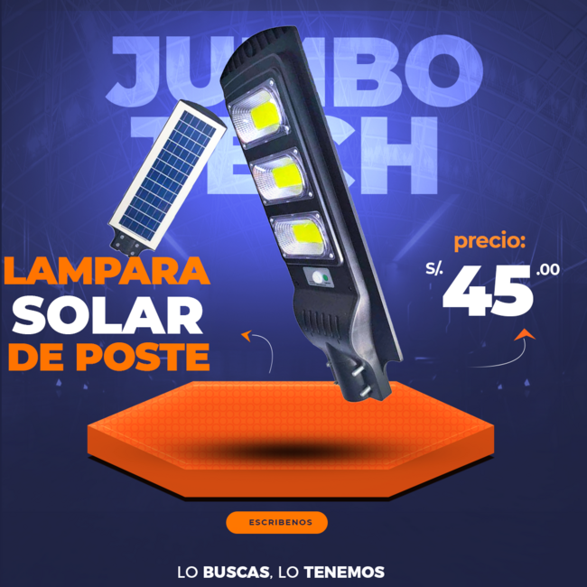 LAMPARA SOLAR DE POSTE