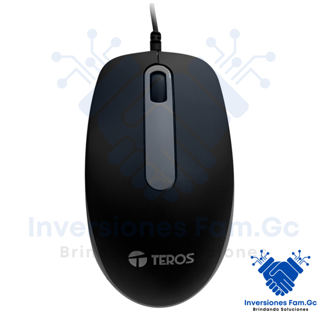 MOUSE ÓPTICO TEROS TE-1220S, 1000DPI, USB, 3 BOTONES