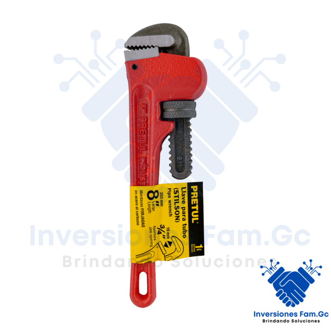 LLAVE STILSON 8" CUERPO DE HIERRO MALEABLE, PRETUL