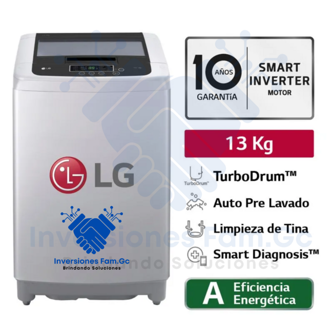 LAVADORA AUTOMATICA LG WT13DPBK 13K GRIS