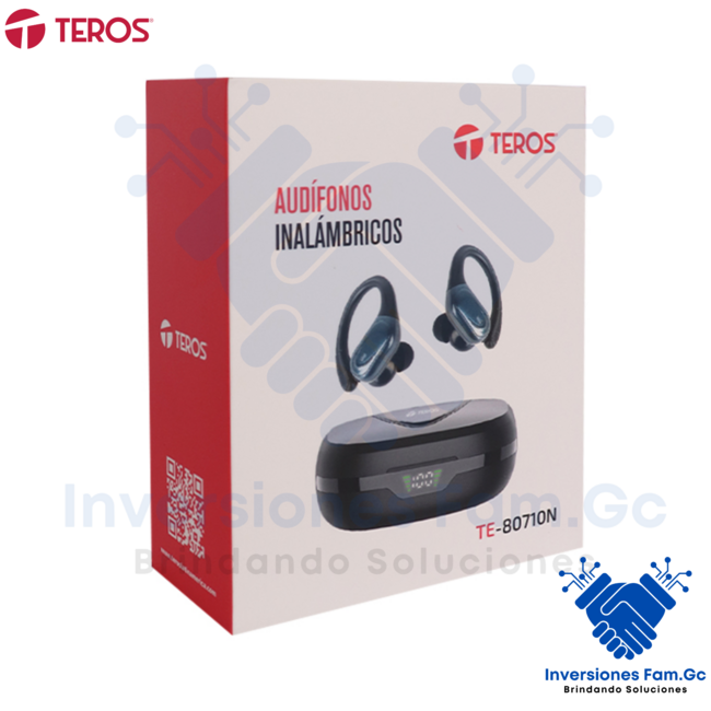 AUDÍFONOS TEROS TE-80710N, BLUETOOTH, TWS, NEGRO