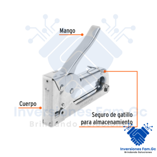 ENGRAPADORA TIPO PISTOLA PARA 1/4" Y 5/16", CON 200 GRAPAS