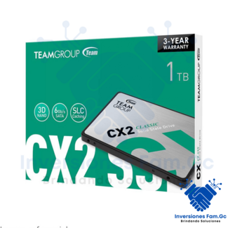 UNIDAD DE ALMACENAMIENTO EN ESTADO SÓLIDO TEAMGROUP CX2 DE 1TB, CONEXIÓN SATA 6.0 GB/S, DISEÑO 2.5", CON ECC Y ALIMENTACIÓN DC +5V