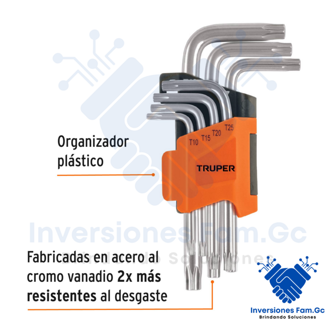 JUEGO DE 7 LLAVES TORX CON ORGANIZADOR, TRUPER