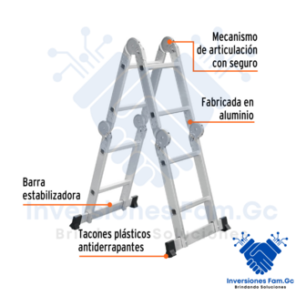 ESCALERA MULTIPOSICIÓN 8 PELDAÑOS, TIPO I, TRUPER