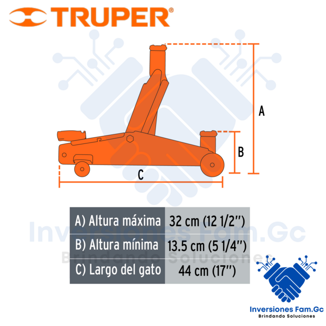 GATA TIPO LAGARTO 2 TON DE 30 MOVIMIENTOS, TRUPER