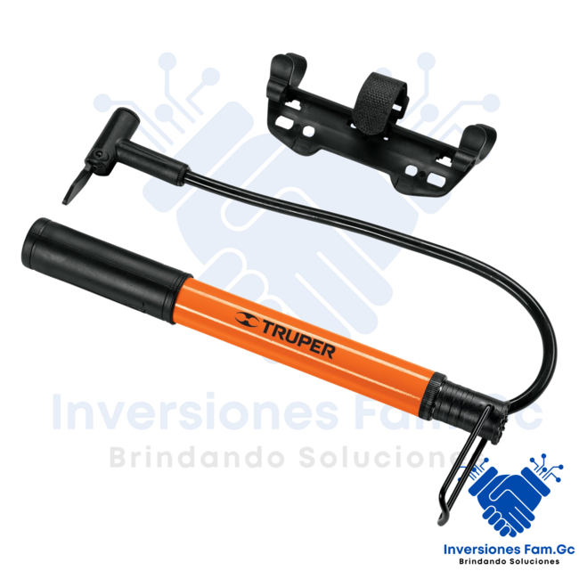 MINI INFLADOR MANUAL DE ALUMINIO PARA BICICLETA 60 PSI TRUPER