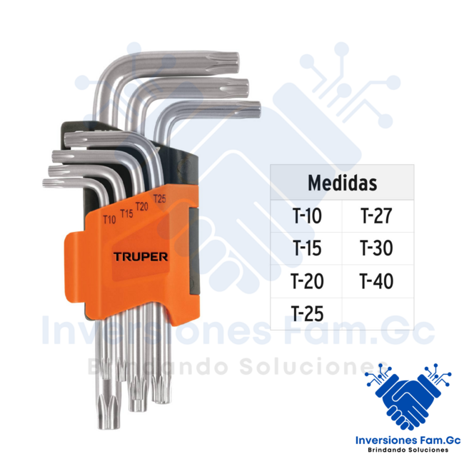 JUEGO DE 7 LLAVES TORX CON ORGANIZADOR, TRUPER