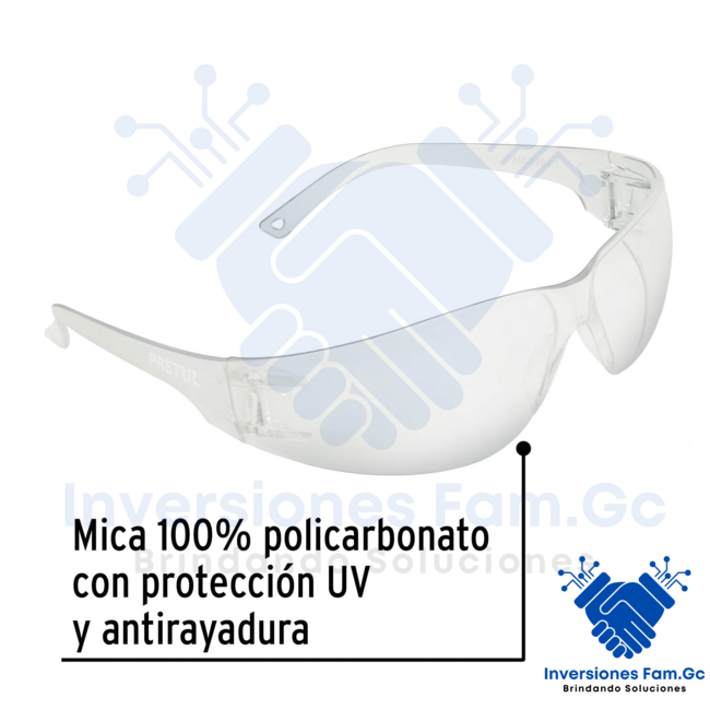 LENTES DE SEGURIDAD TRANSPARENTES, PRETUL LITE