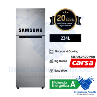 REFRIGERADORA SAMSUNG 234L RT22FARADS8 PLATA