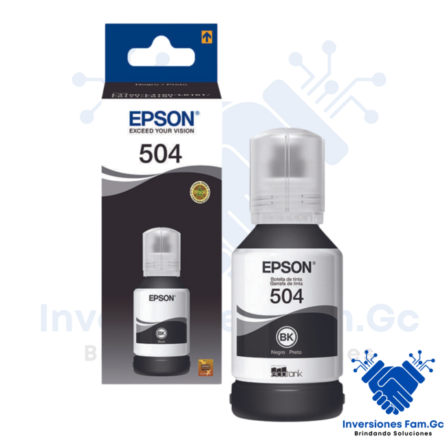 BOTELLA DE TINTA NEGRA ORIGINAL EPSON T504 / T504120-AL