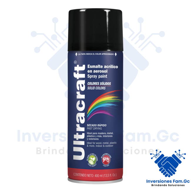 PINTURA EN SPRAY NEGRO BRILLANTE ULTRACRAFT