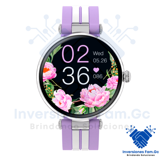 RELOJ INTELIGENTE TEROS TE-8088P, 1.19" AMOLED, IP68, BLUETOOTH 5.1, PURPURA