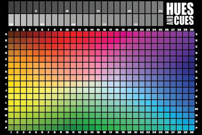 Hues and cues en inglés