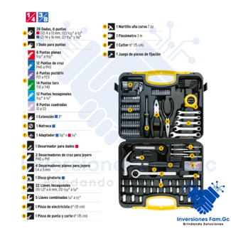 JUEGO DE 133 HERRAMIENTAS, PRETUL