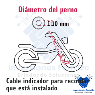 CANDADO PARA DISCO DE MOTOCICLETA PERNO DE 10 MM HERMEX