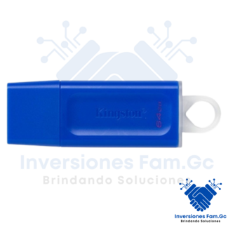 MEMORIA FLASH USB KINGSTON DATATRAVELER EXODIA 64GB USB 3.2 GEN 1 COLOR AZUL.